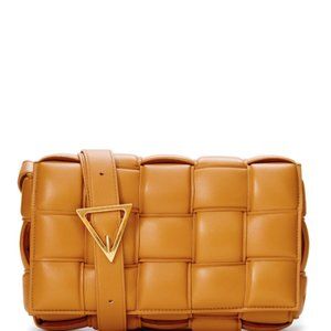 BOTTEGA VENETA Caramel Padded Cassette Leather Cross Body Bag